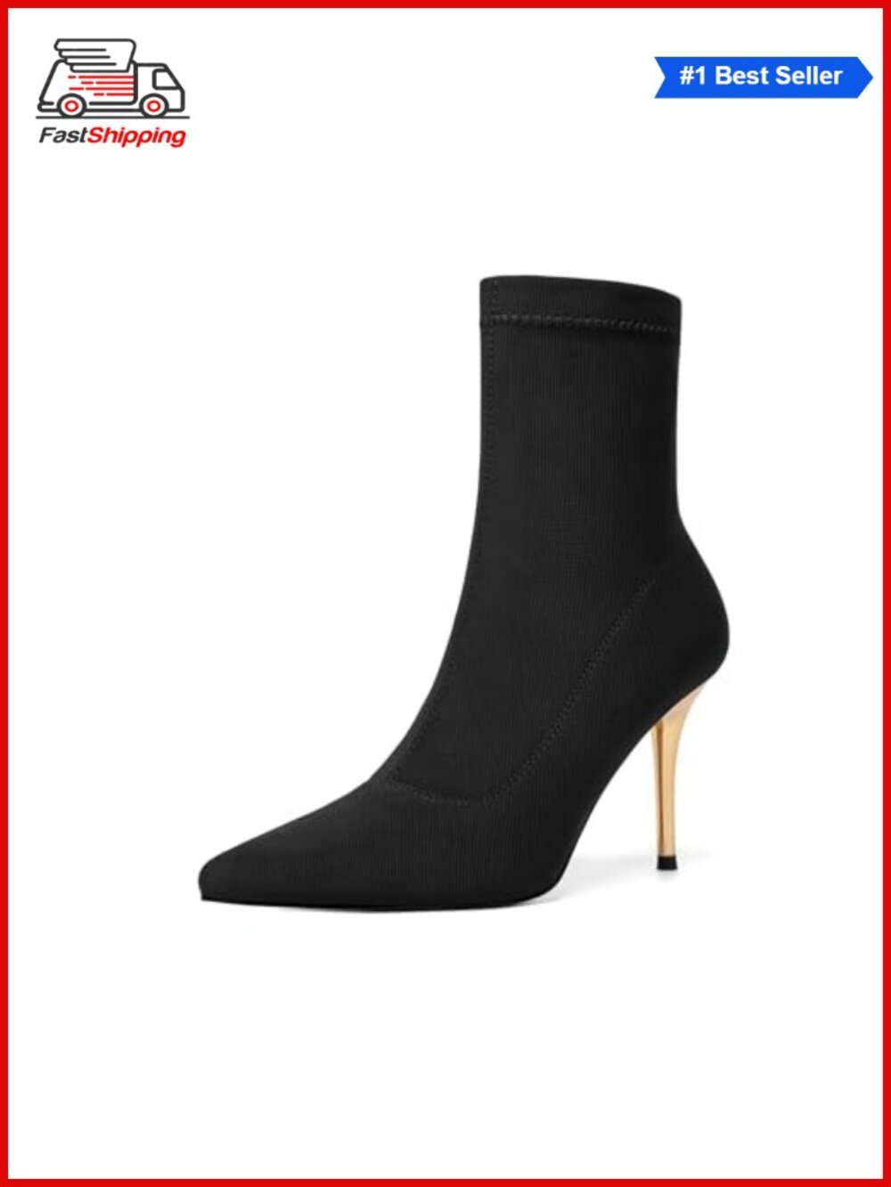 ✨ Women's Pointy Toe Stiletto Heel Mid-Calf Boots Side Zip Lycra Upper